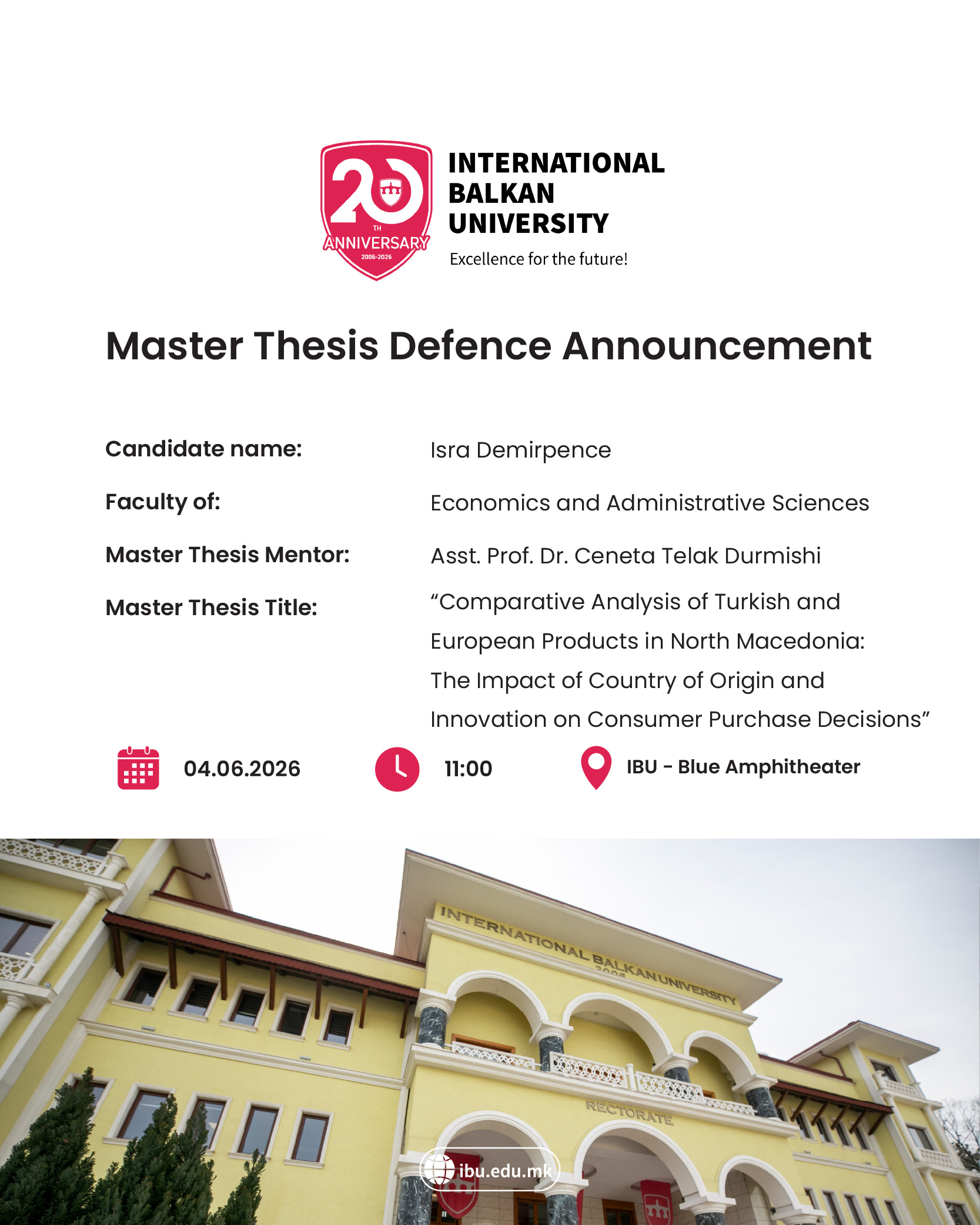 MASTER THESIS DEFENSE: ISRA DEMIRPENCE